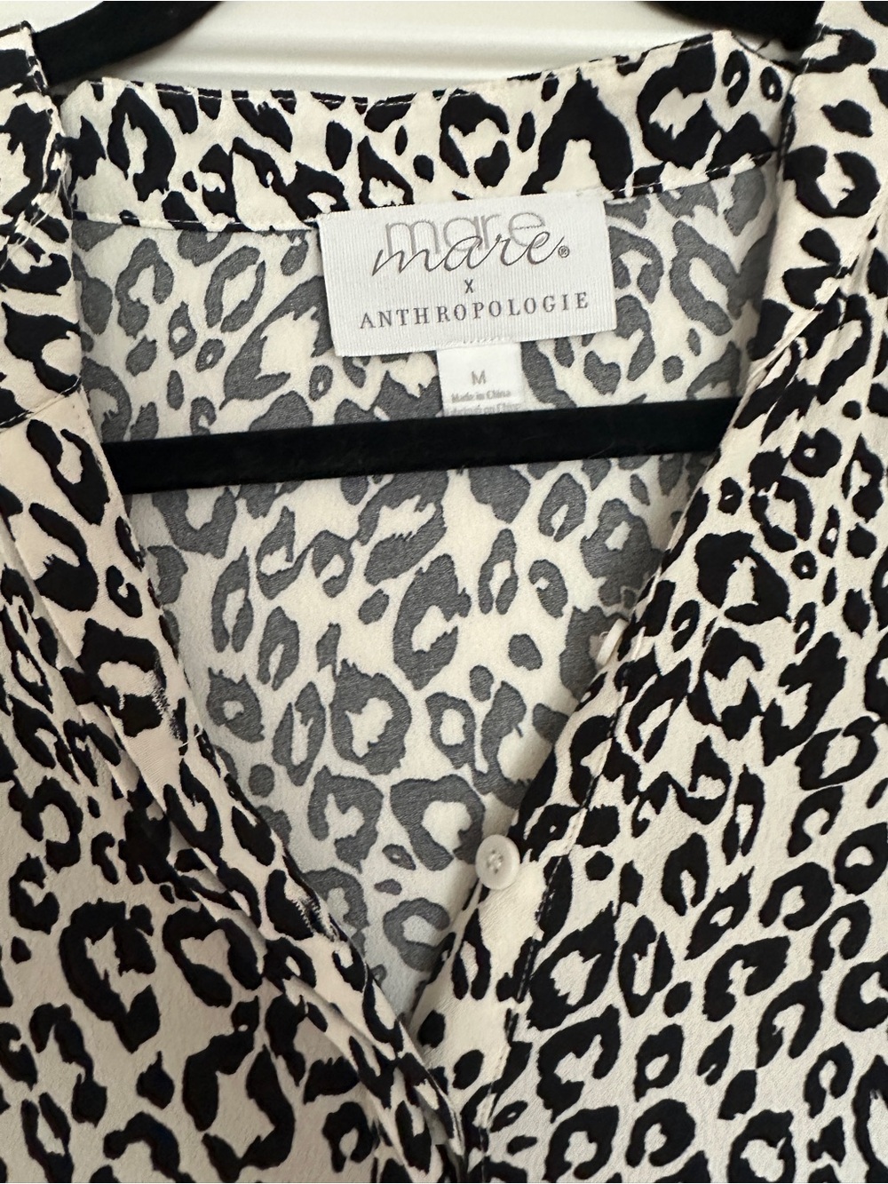 Anthropologie Black & White Leopard Print Midi Dress - Picture 2 of 5